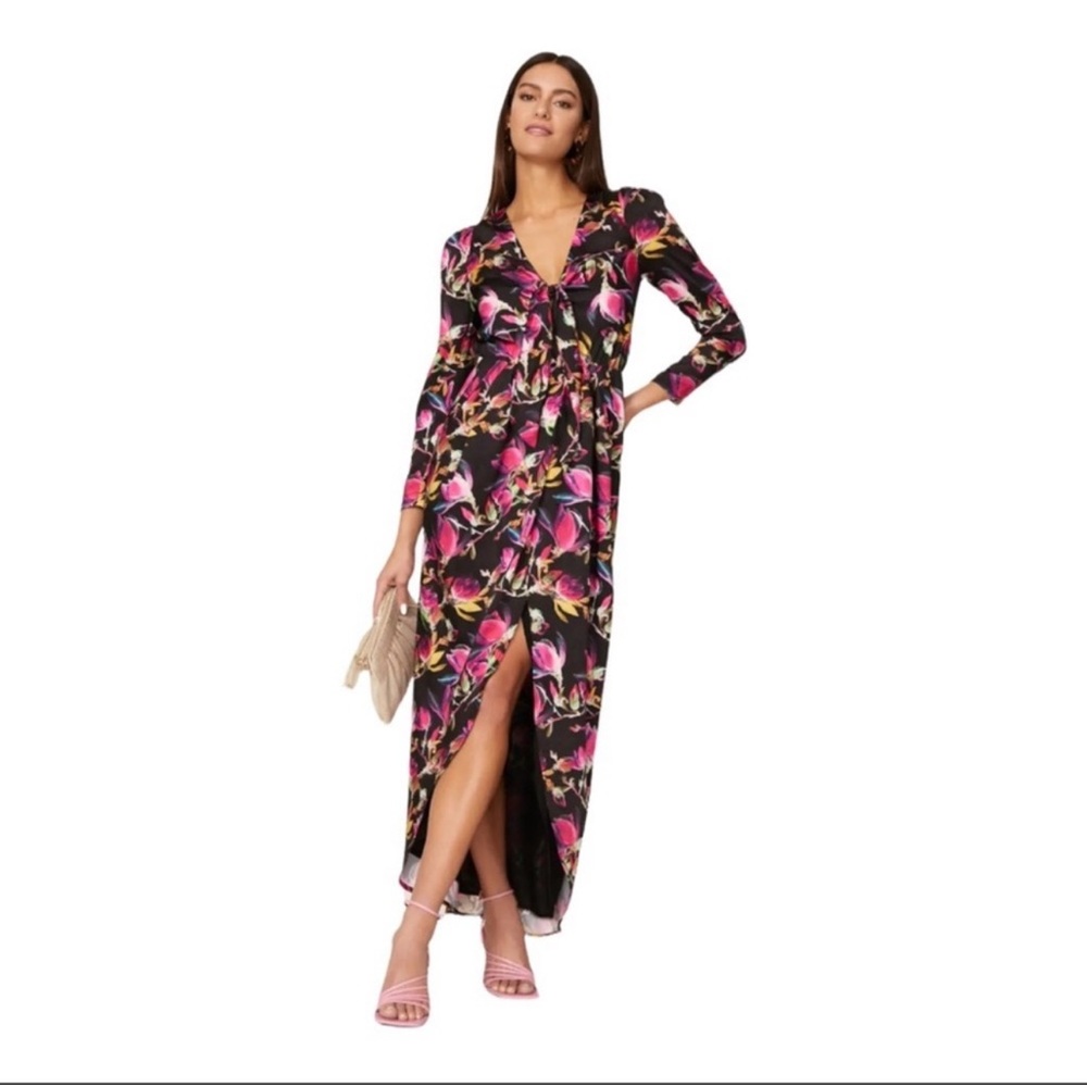 Floral Long Sleeve Dress with Vibrant Hues